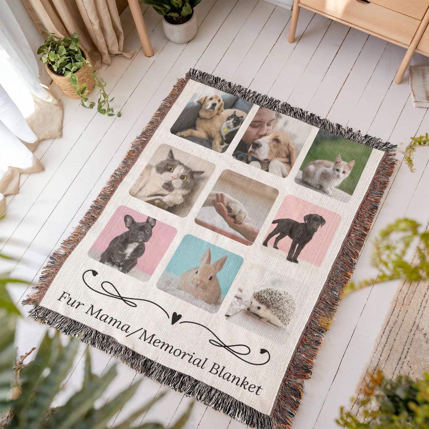 Personalized Heirloom Woven Blanket, Fur Mama, Memorial Blanket, Mother's Day!
