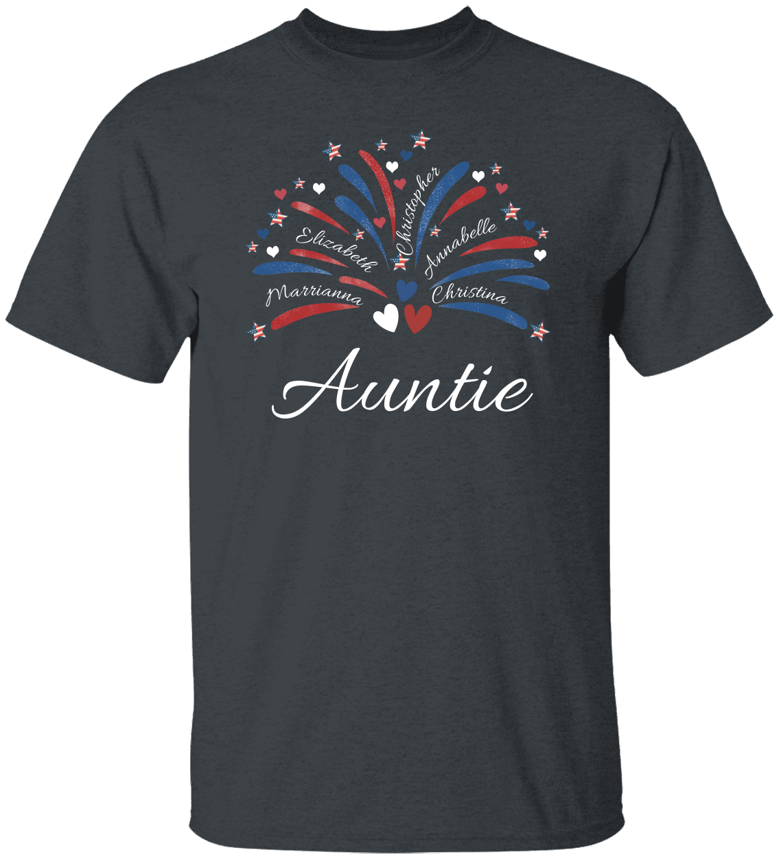 4th Of July Custom (Mama, Grandma, Daddy) Unisex T-Shirt With Upto 6 Kids Names!