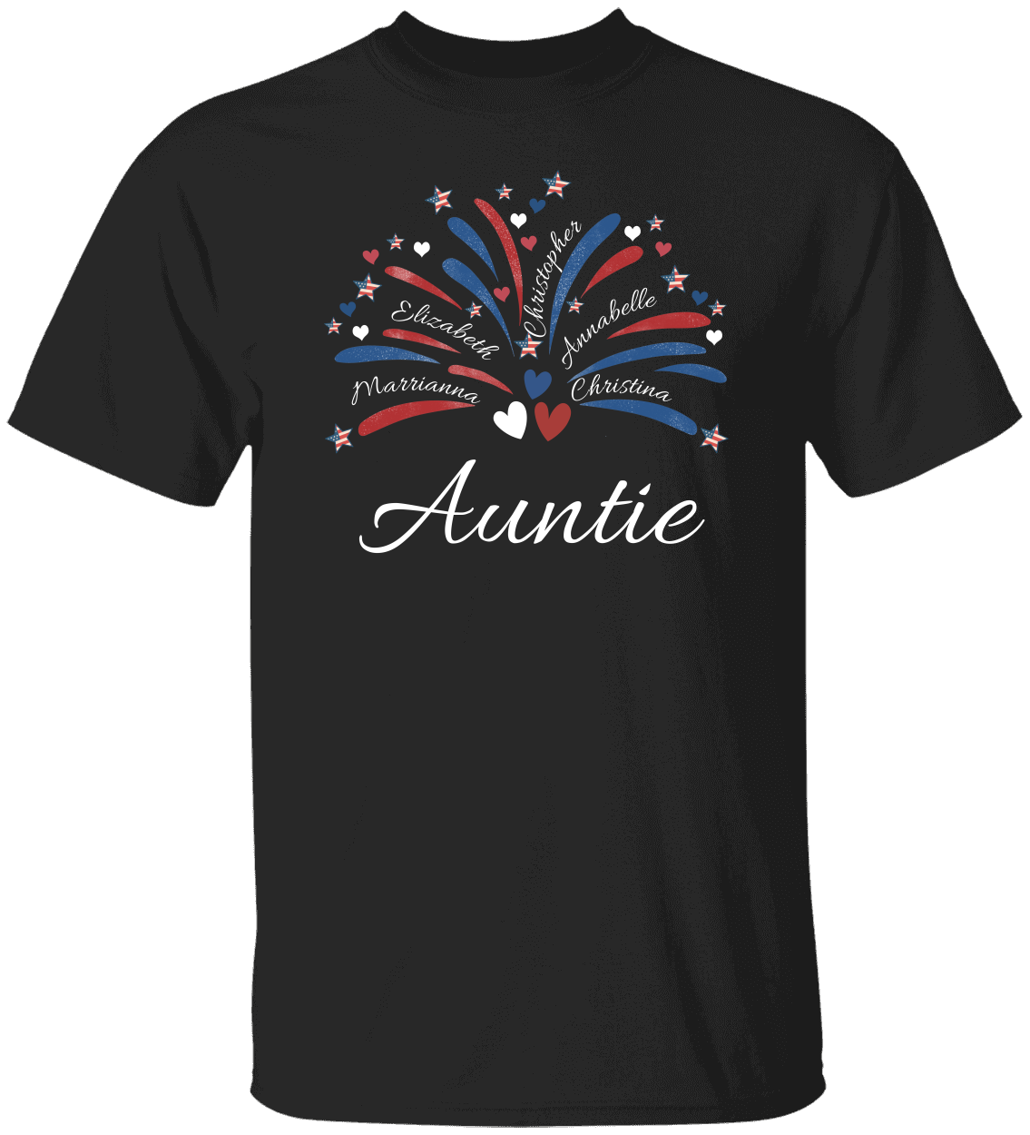 4th Of July Custom (Mama, Grandma, Daddy) Unisex T-Shirt With Upto 6 Kids Names!