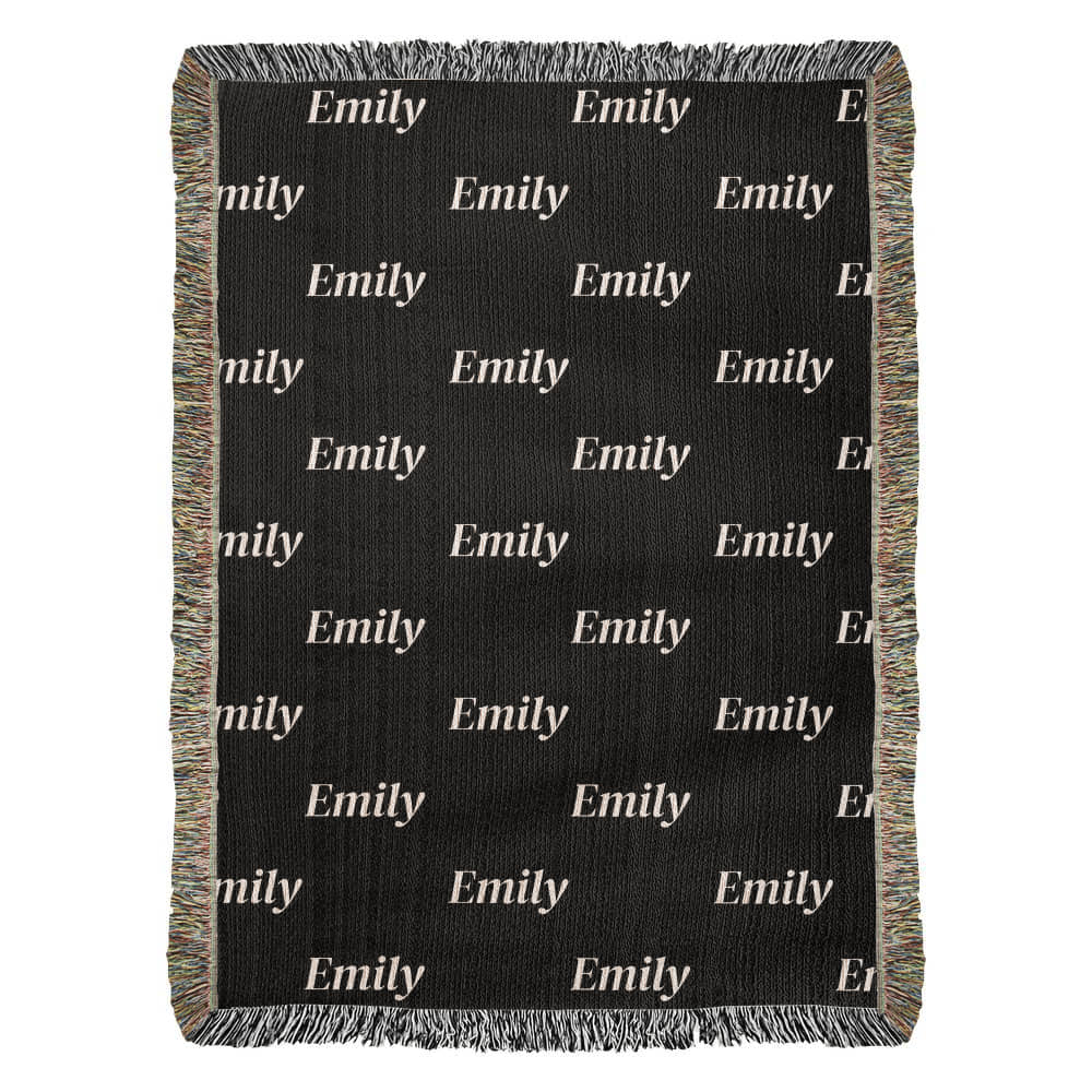 Custom Name Woven Blanket – Personalized Heirloom Throw for Cozy Gifting