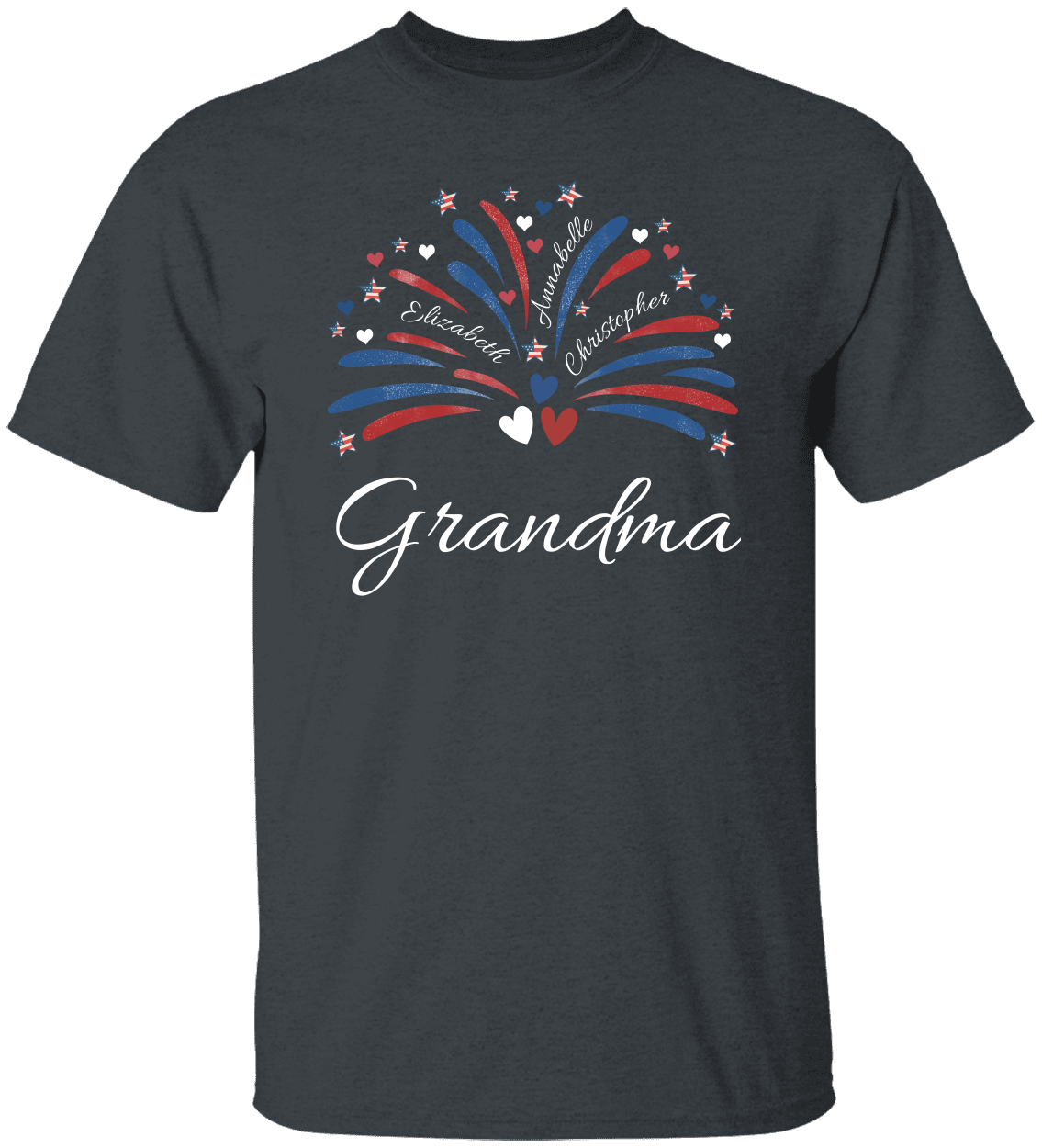 4th Of July Custom (Mama, Grandma, Daddy) Unisex T-Shirt With Upto 6 Kids Names!