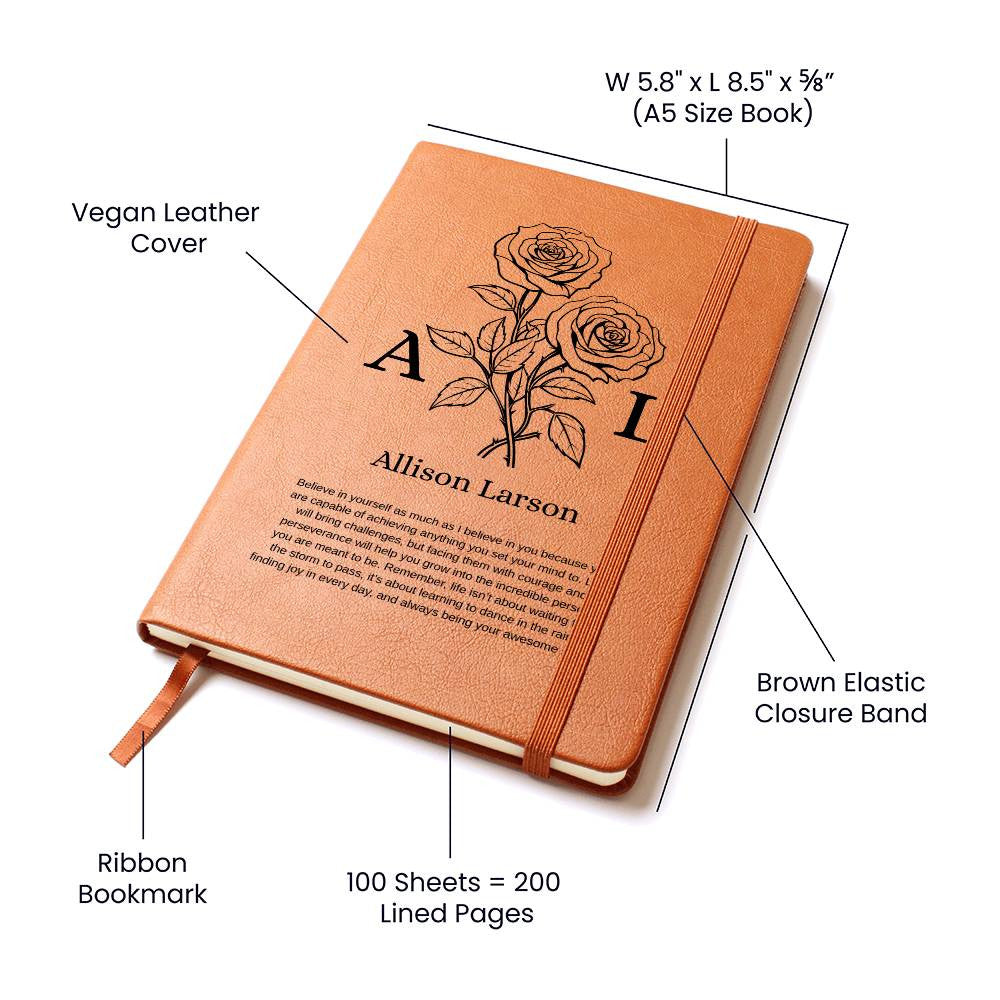 Personalized Leather Journal, Graduation Gift