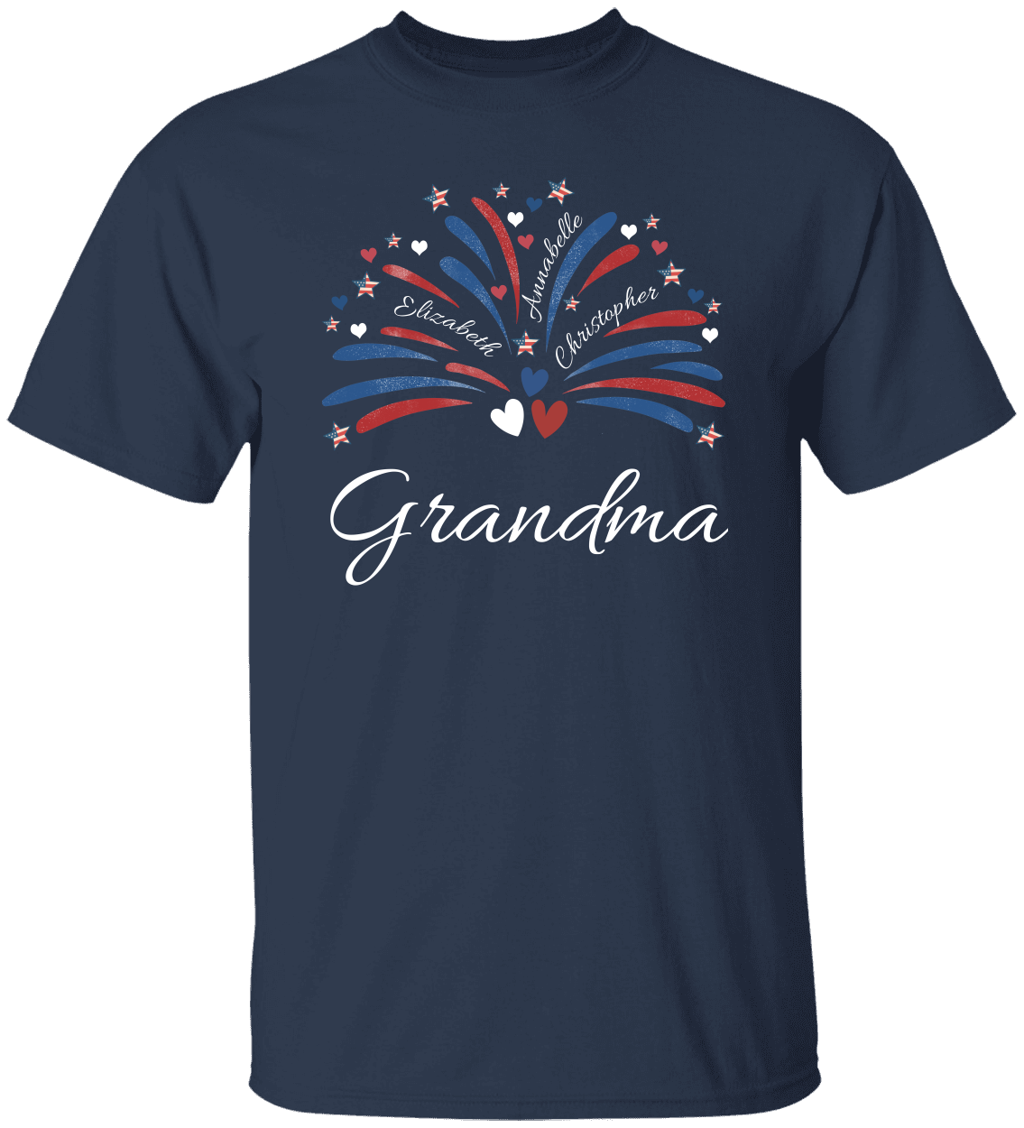 4th Of July Custom (Mama, Grandma, Daddy) Unisex T-Shirt With Upto 6 Kids Names!