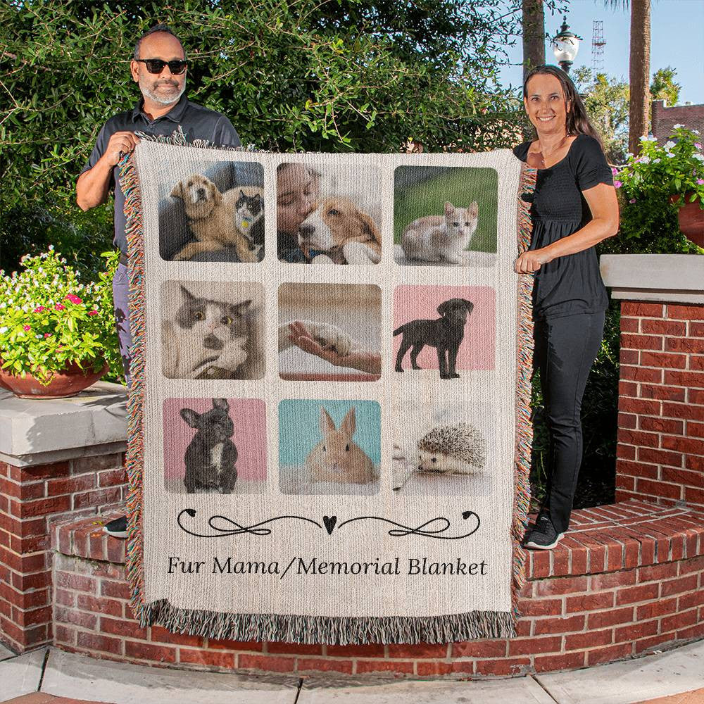 Personalized Heirloom Woven Blanket, Fur Mama, Memorial Blanket, Mother's Day!