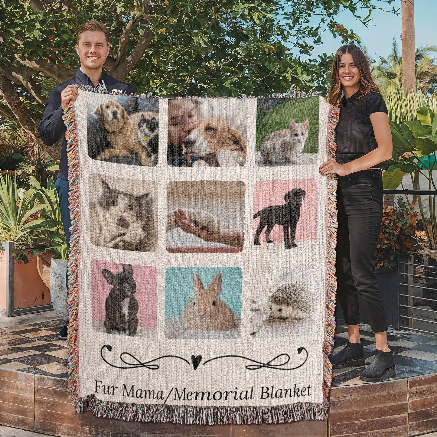 Personalized Heirloom Woven Blanket, Fur Mama, Memorial Blanket, Mother's Day!