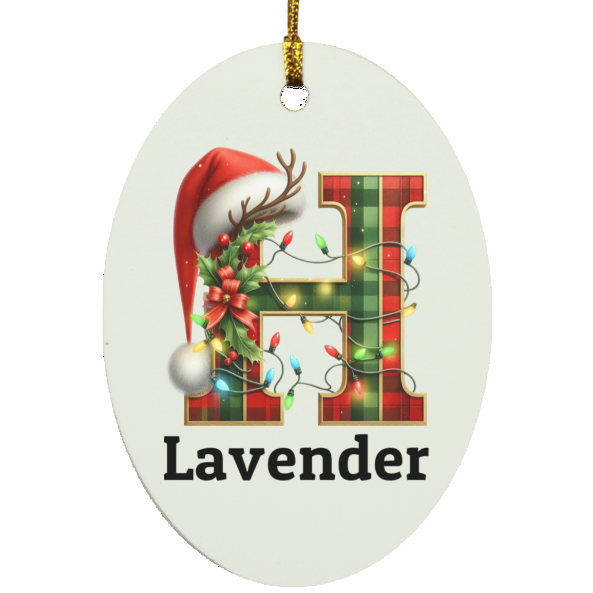 Personalized Initial Name Oblong Ornament – Meaningful Keepsake Gift