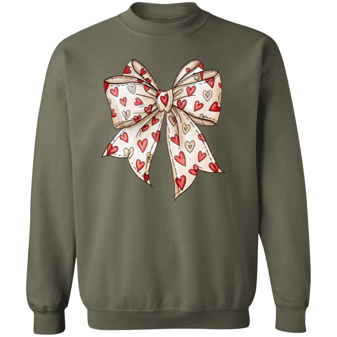 Valentine's Day Coquette Bow Hearts Sweatshirt