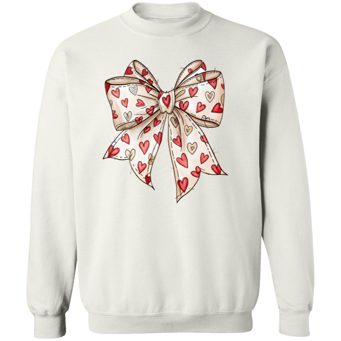 Valentine's Day Coquette Bow Hearts Sweatshirt