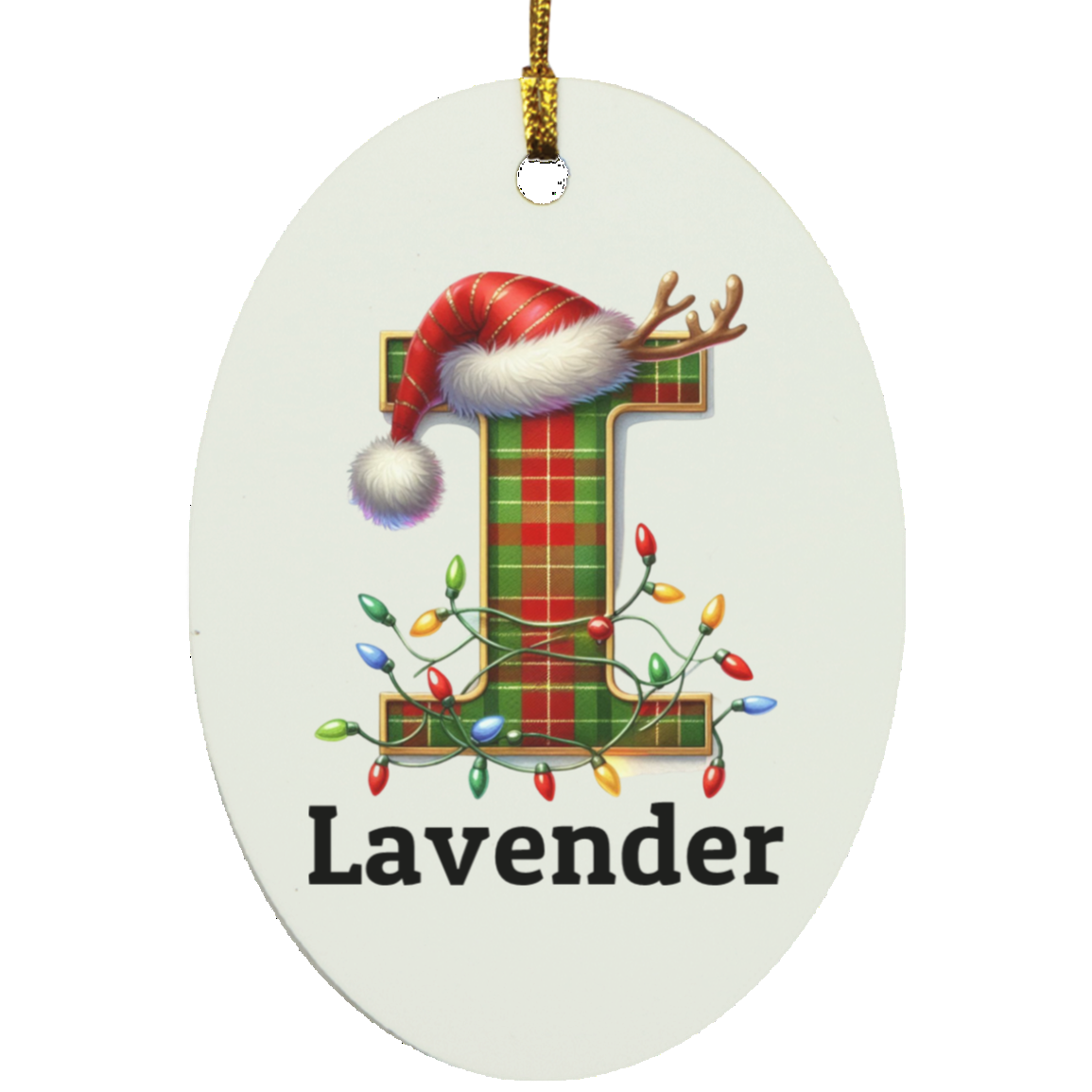Personalized Initial Name Oblong Ornament – Meaningful Keepsake Gift