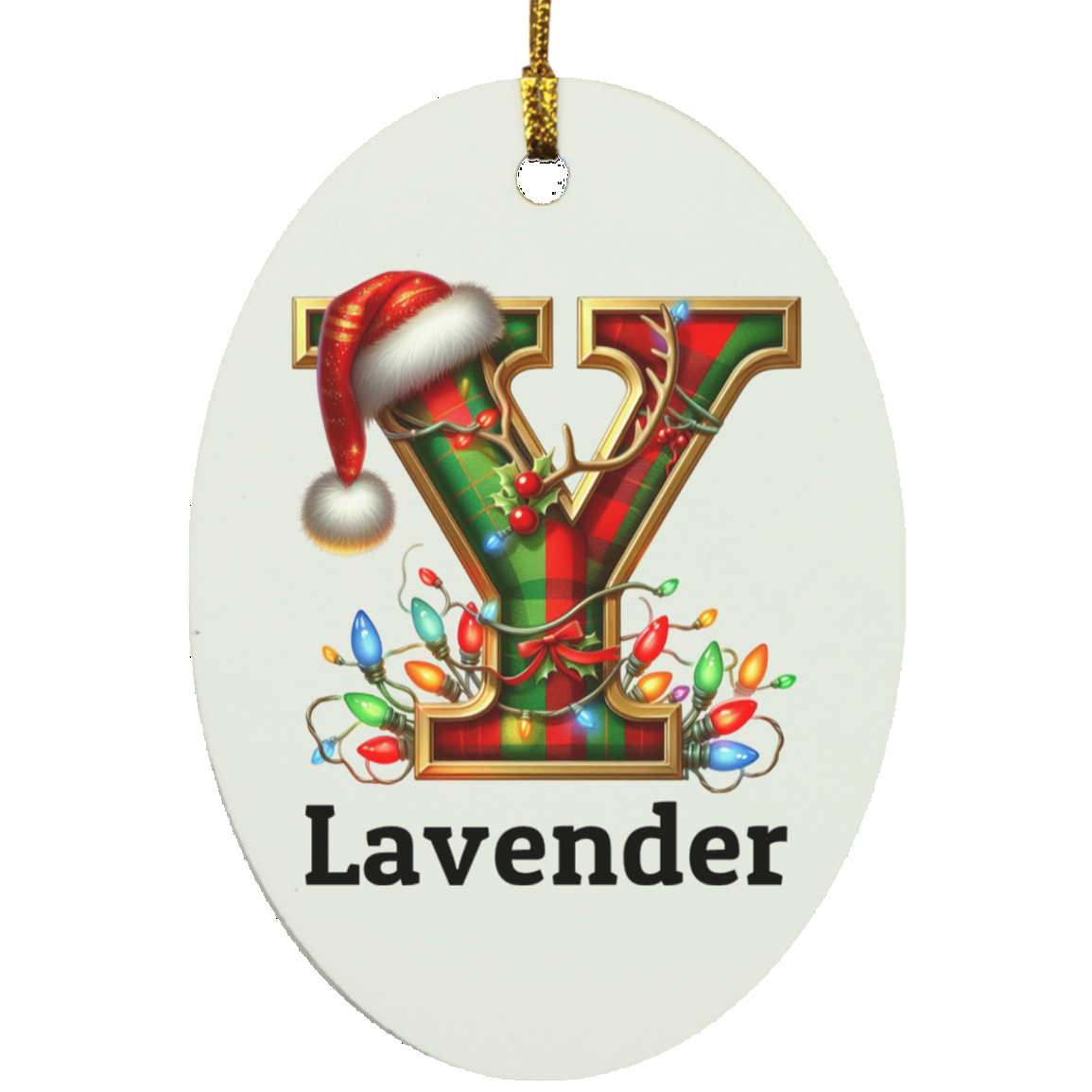 Personalized Initial Name Oblong Ornament – Meaningful Keepsake Gift