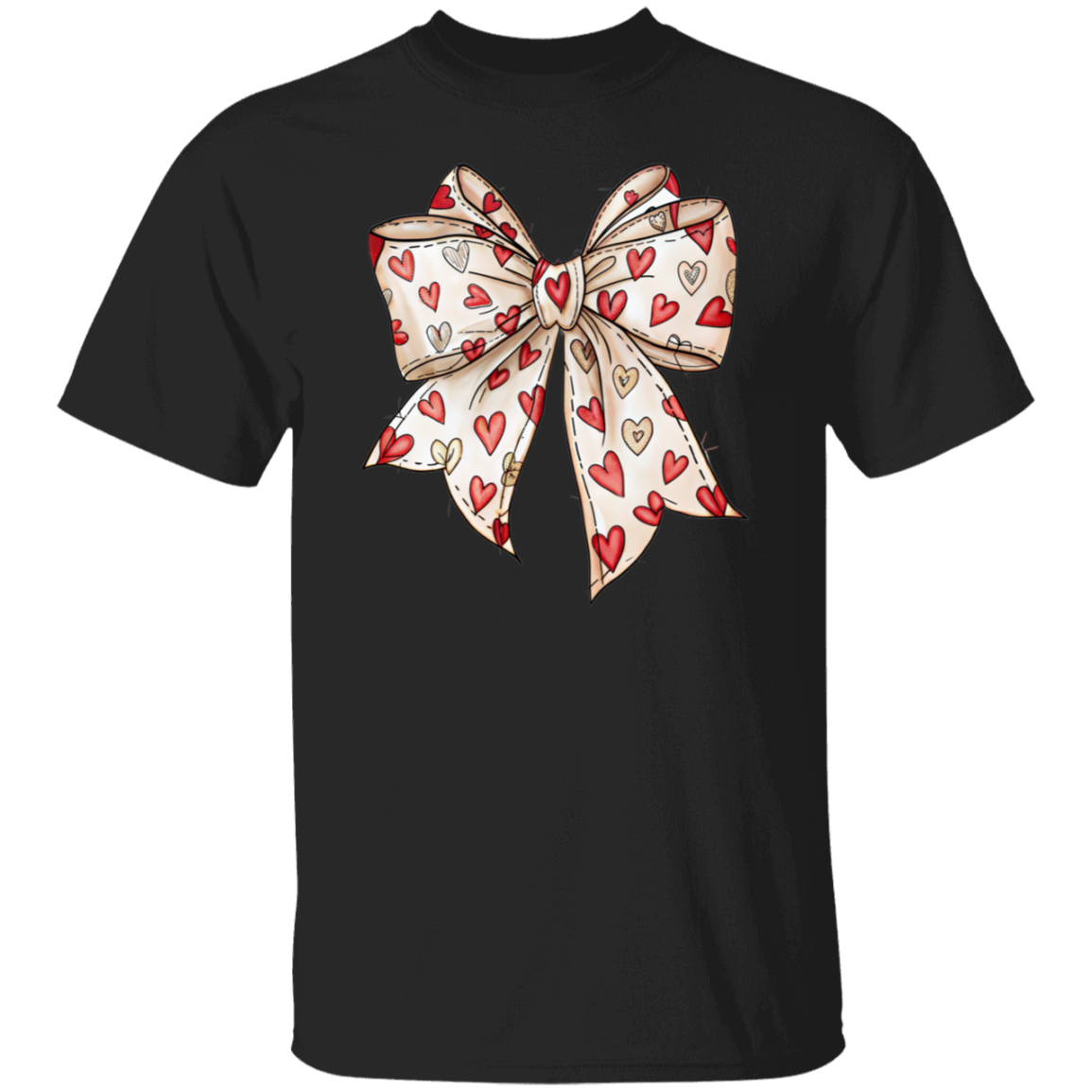 Hearts Coquette Bow Valentine's Day T-Shirt