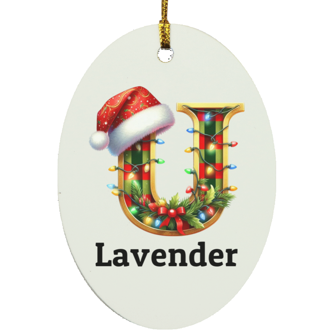 Personalized Initial Name Oblong Ornament – Meaningful Keepsake Gift