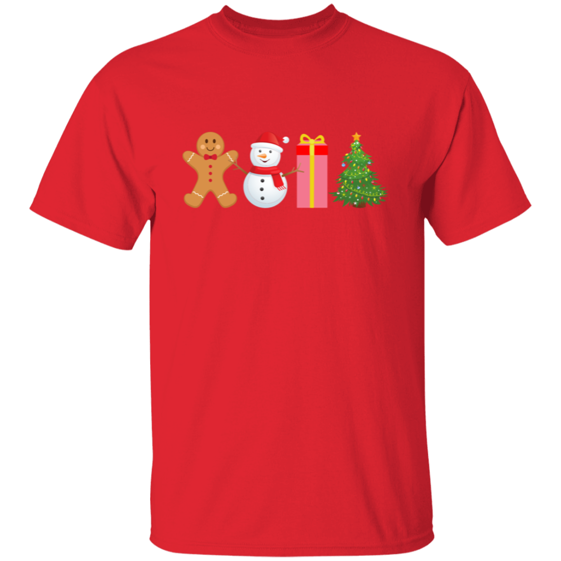 Gingerbread, Snowman, Present, Tree Unisex T-Shirt – Festive Holiday Fun