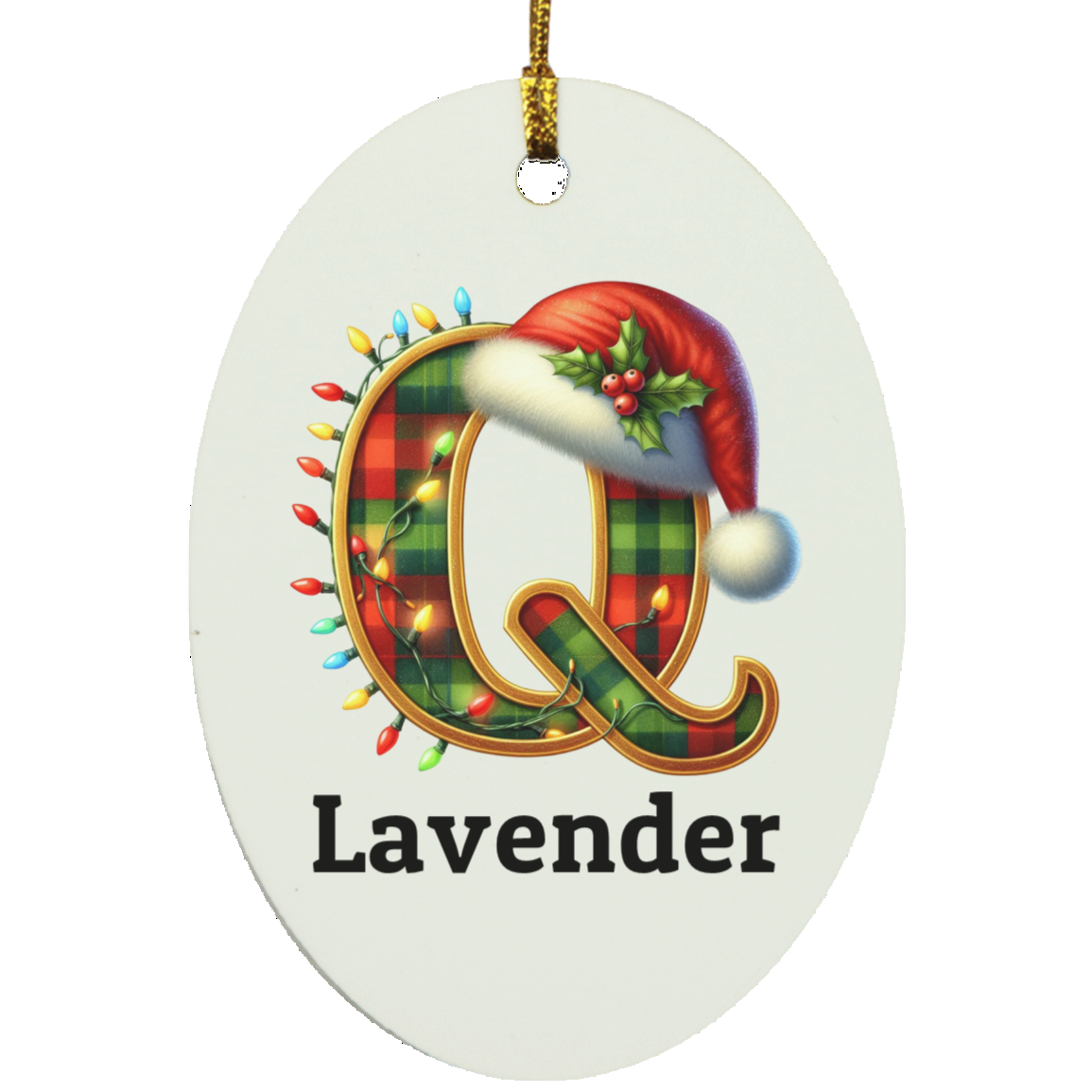 Personalized Initial Name Oblong Ornament – Meaningful Keepsake Gift