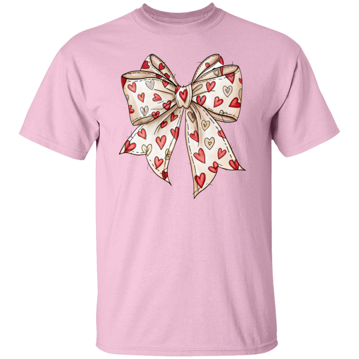 Hearts Coquette Bow Valentine's Day T-Shirt