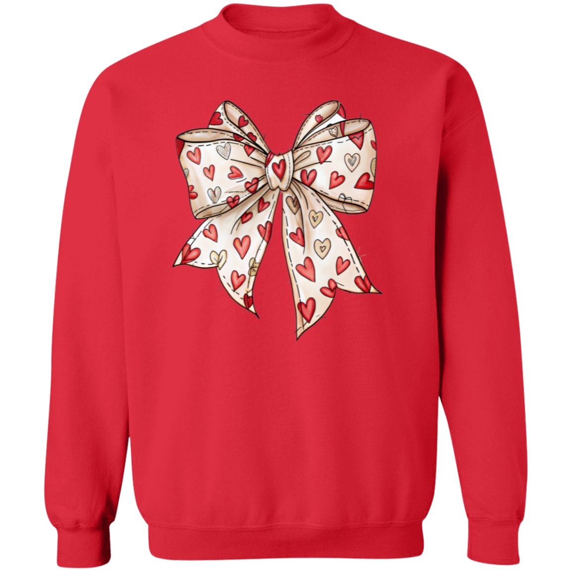 Valentine's Day Coquette Bow Hearts Sweatshirt