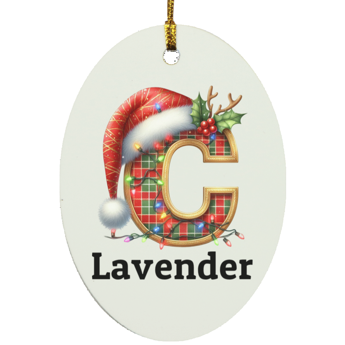 Personalized Initial Name Oblong Ornament – Meaningful Keepsake Gift