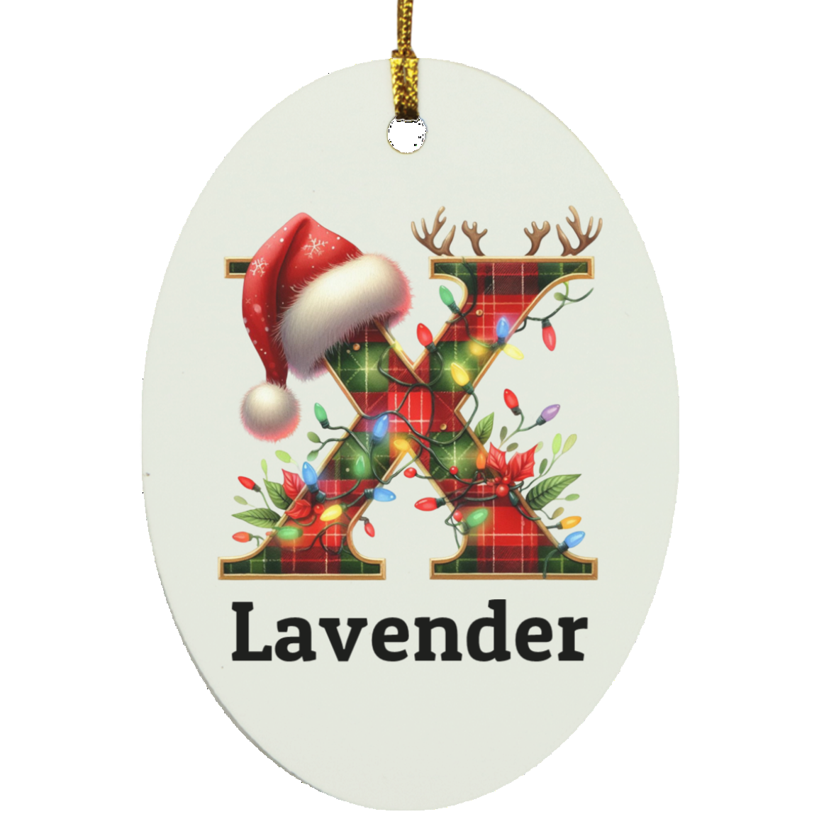 Personalized Initial Name Oblong Ornament – Meaningful Keepsake Gift