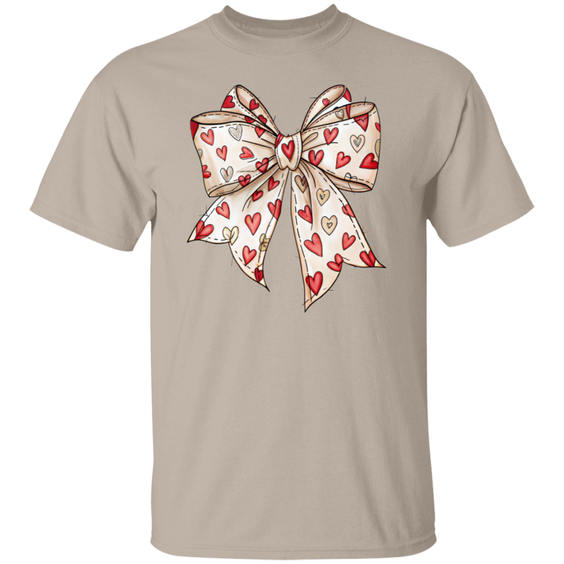 Hearts Coquette Bow Valentine's Day T-Shirt