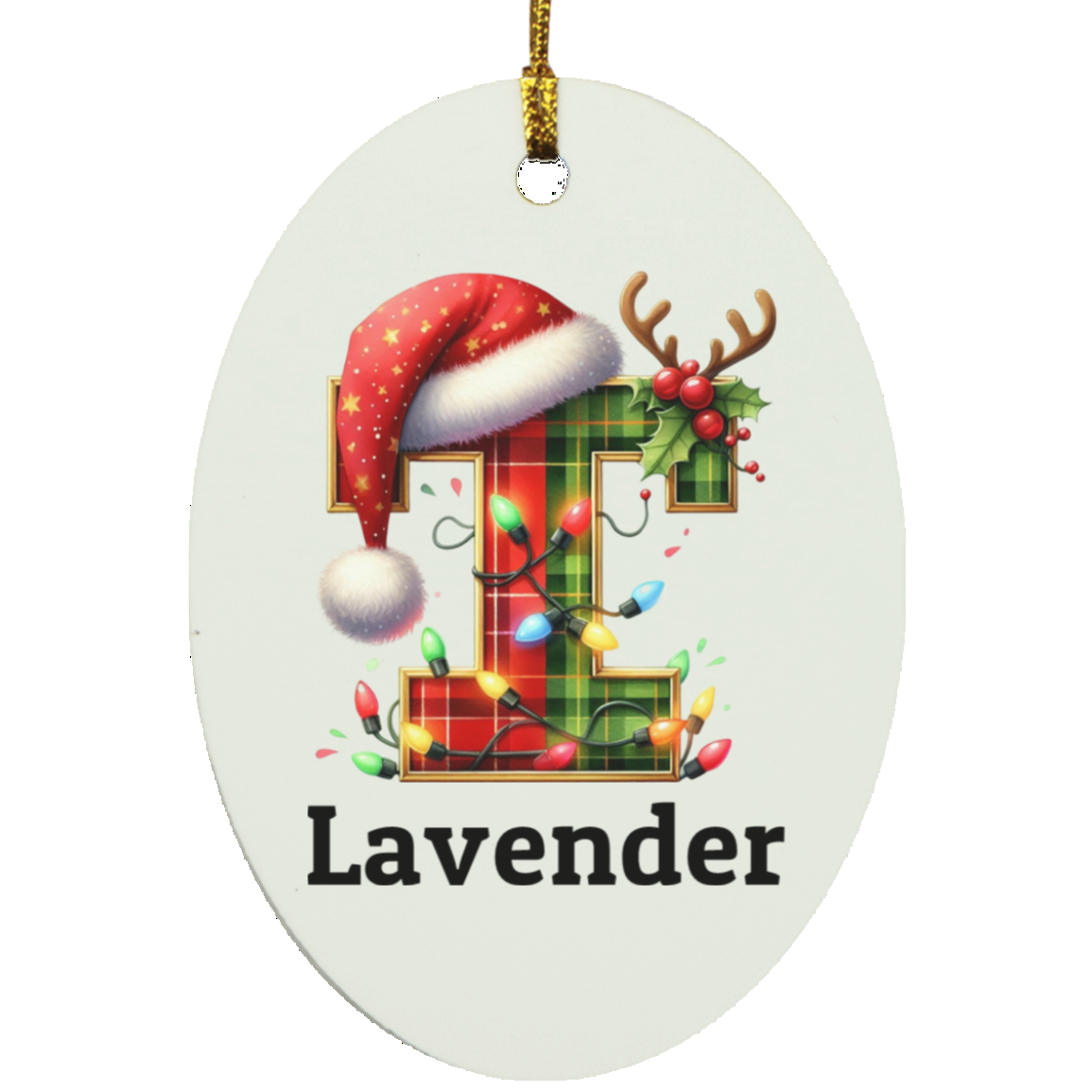 Personalized Initial Name Oblong Ornament – Meaningful Keepsake Gift