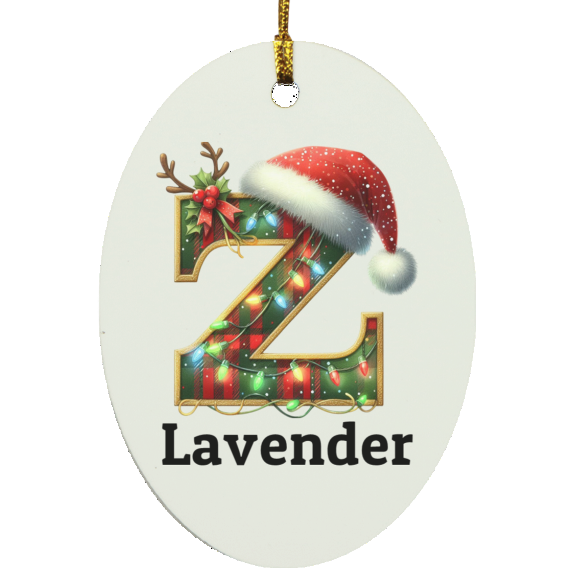 Personalized Initial Name Oblong Ornament – Meaningful Keepsake Gift