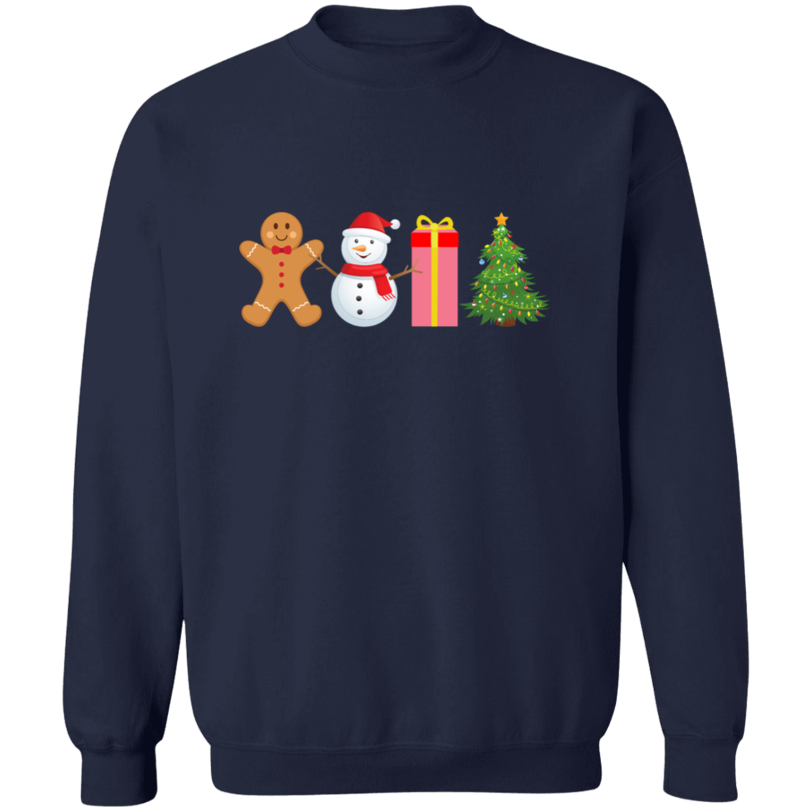 Gingerbread, Snowman, Present, Tree Unisex Sweatshirt – Cozy Holiday Style