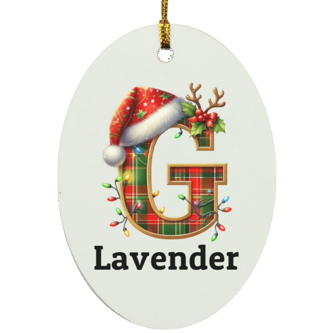Personalized Initial Name Oblong Ornament – Meaningful Keepsake Gift