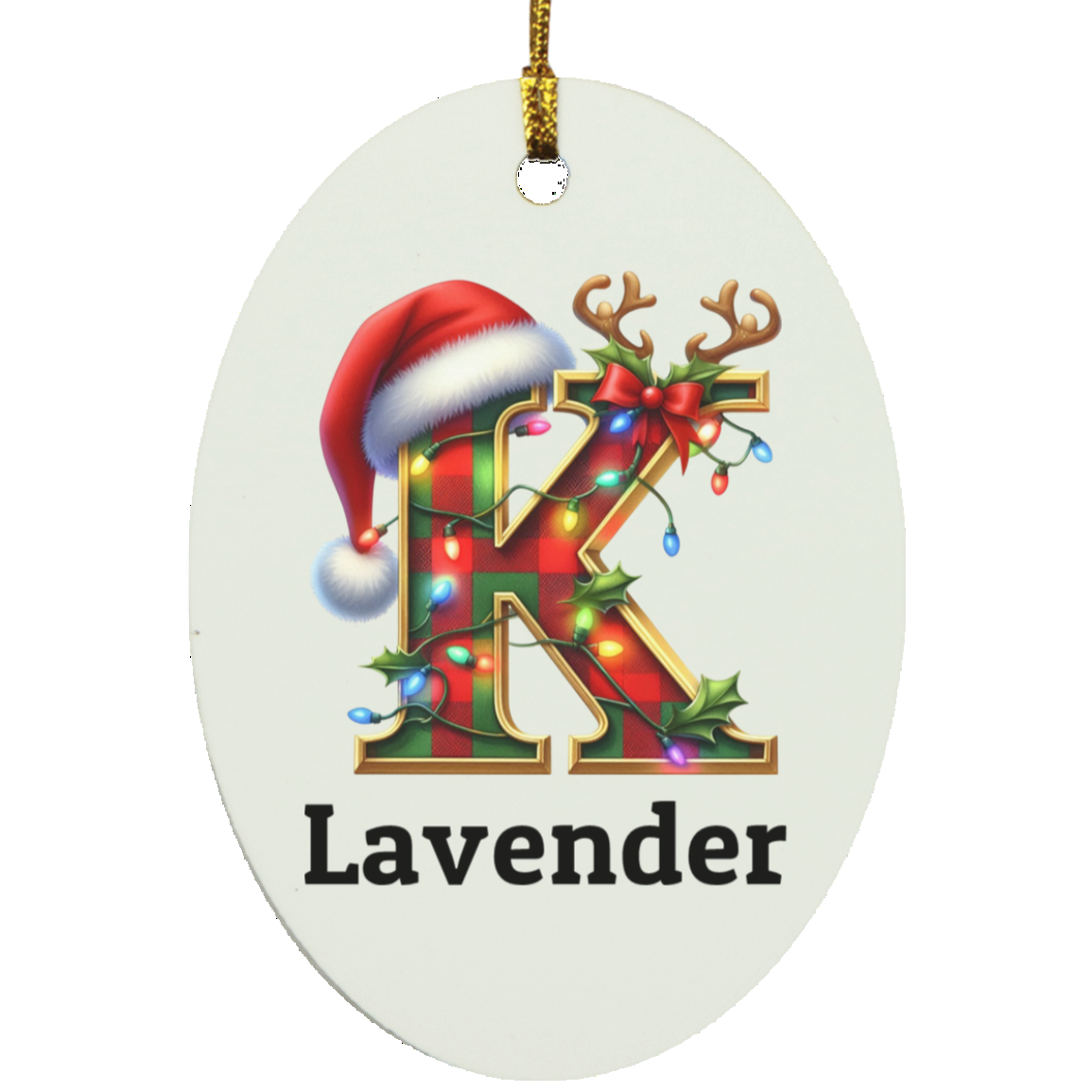 Personalized Initial Name Oblong Ornament – Meaningful Keepsake Gift
