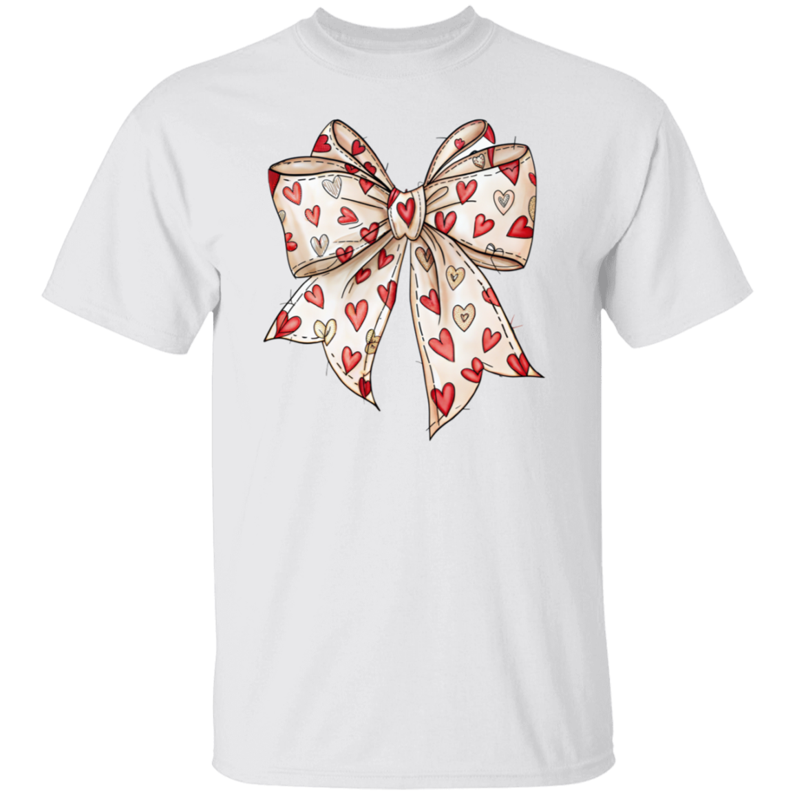 Hearts Coquette Bow Valentine's Day T-Shirt