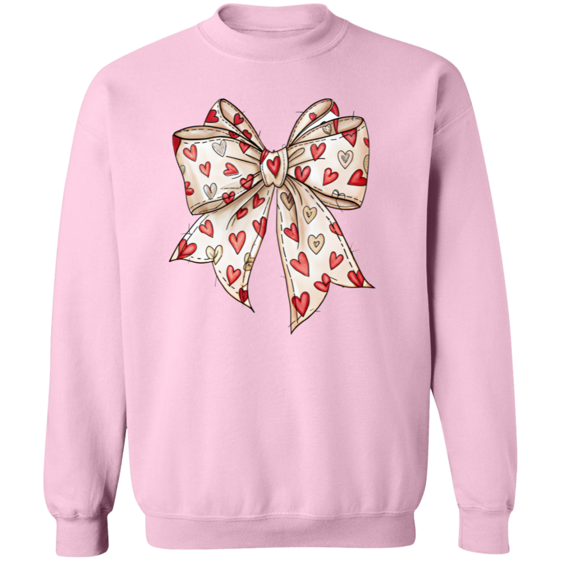 Valentine's Day Coquette Bow Hearts Sweatshirt