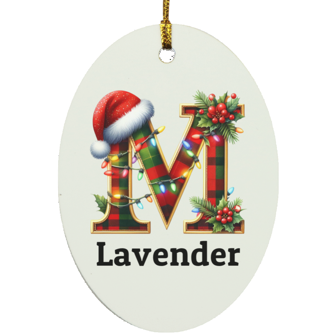 Personalized Initial Name Oblong Ornament – Meaningful Keepsake Gift