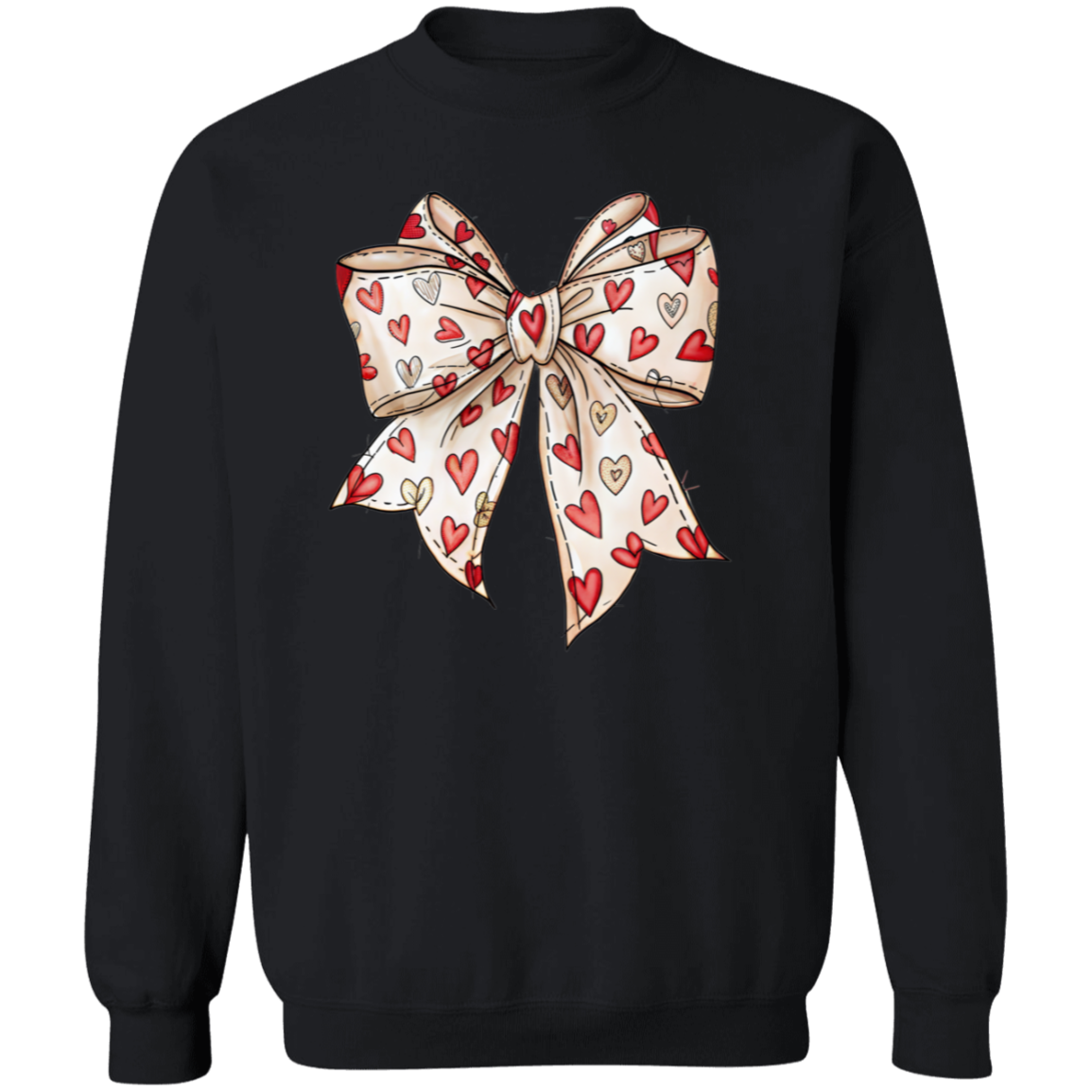 Valentine's Day Coquette Bow Hearts Sweatshirt