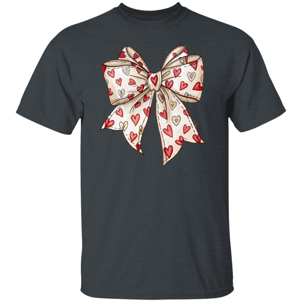 Hearts Coquette Bow Valentine's Day T-Shirt