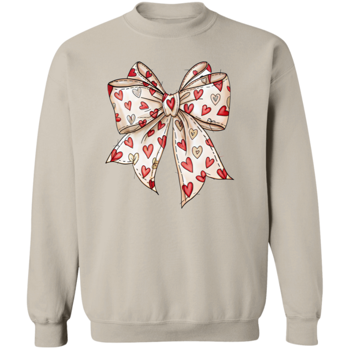 Valentine's Day Coquette Bow Hearts Sweatshirt