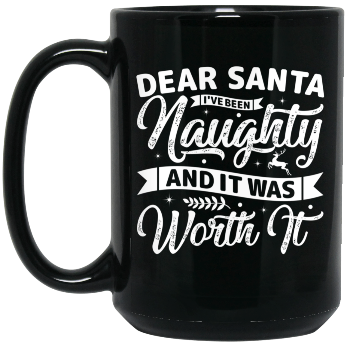 Christmas Dear Santa 15oz Black Mug