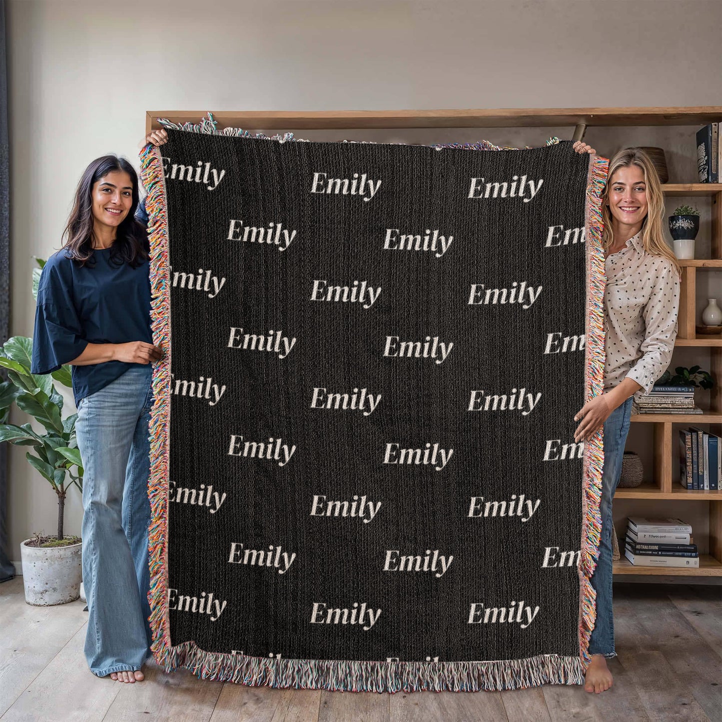 Custom Name Woven Blanket – Personalized Heirloom Throw for Cozy Gifting