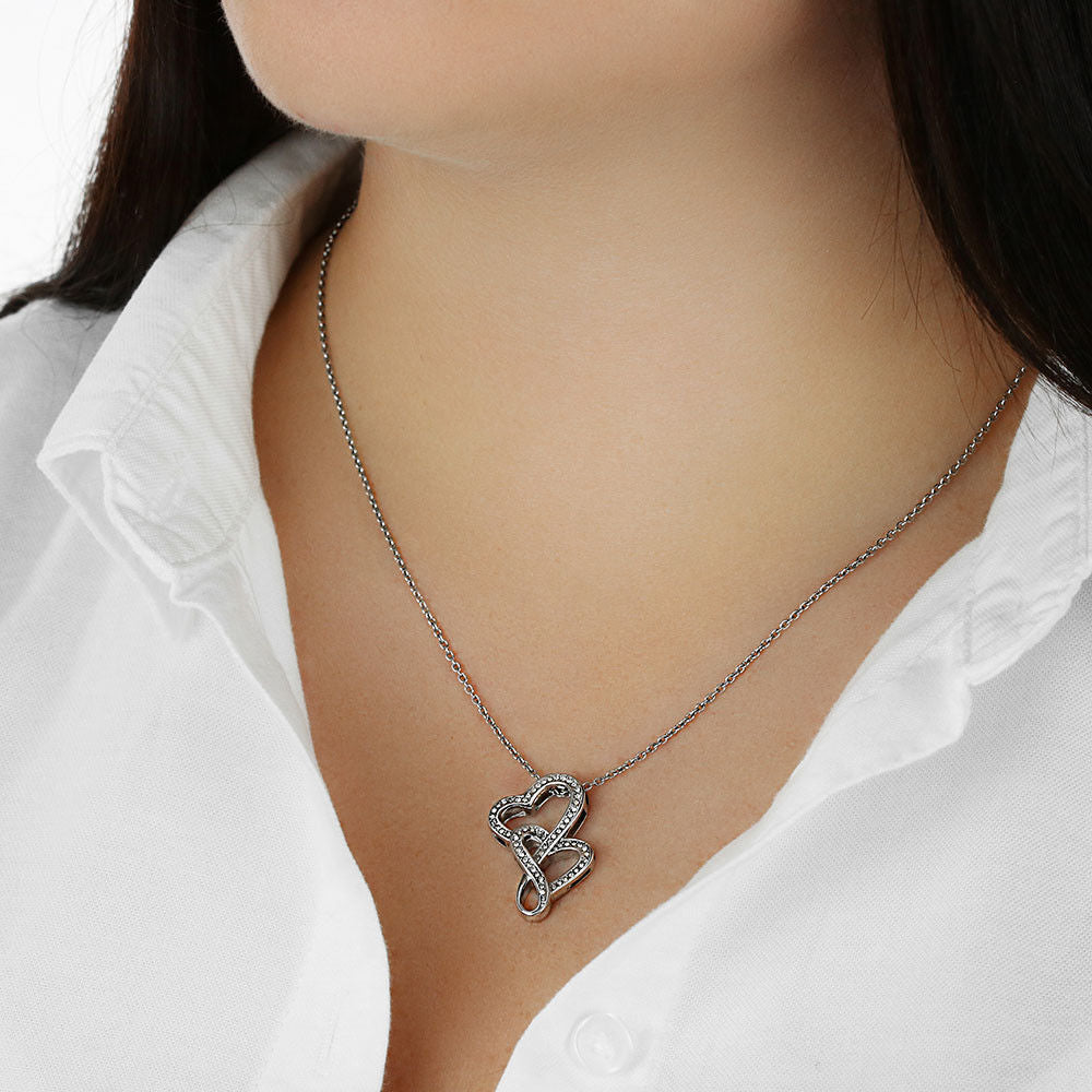 To My Beautiful Daughter Heart to Heart Necklace - From Mom
