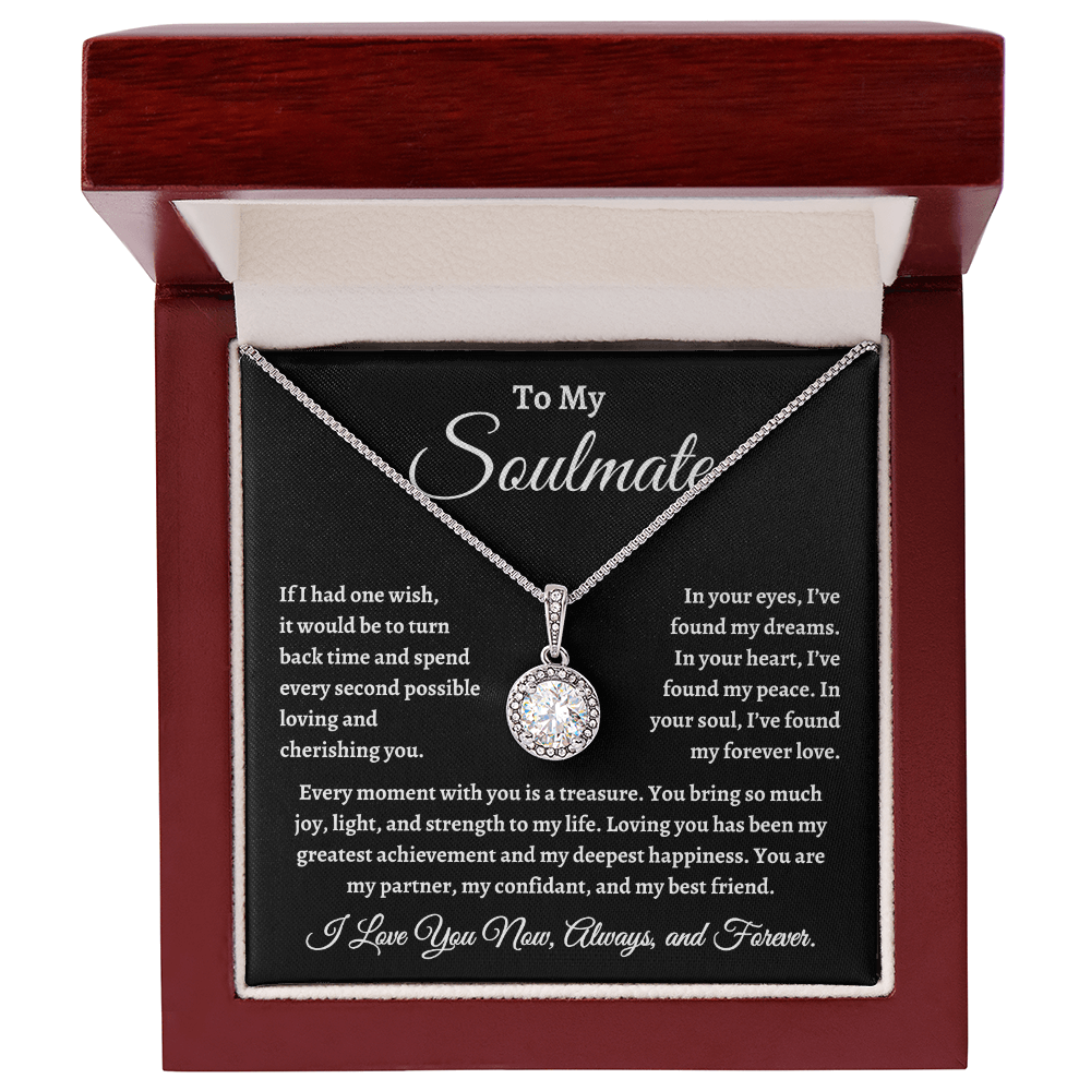 To My Soulmate, If I Had One Wish Necklace - Valentine's Day for Wife, Soulmate, Significant Other