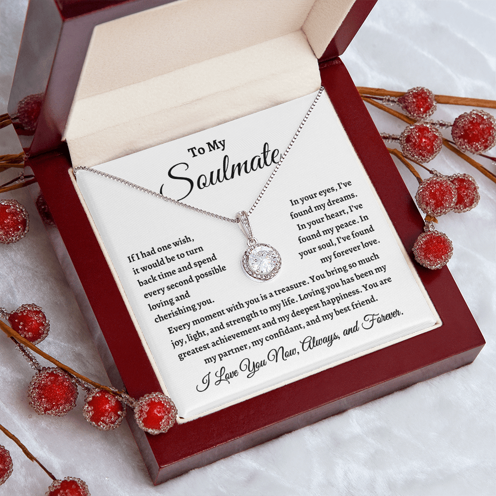 To My Soulmate, If I Had One Wish Necklace - Valentine's Day for Wife, Soulmate, Other Half, Significant Other