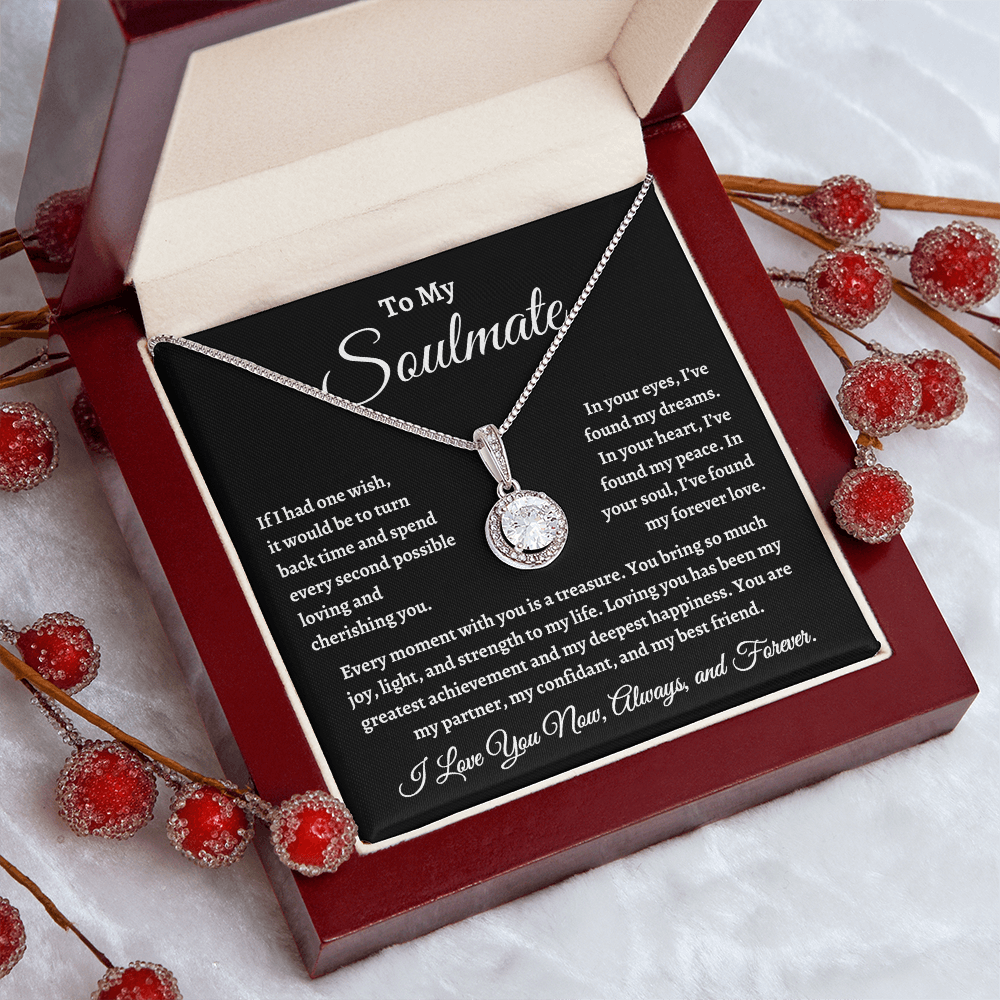 To My Soulmate, If I Had One Wish Necklace - Valentine's Day for Wife, Soulmate, Significant Other