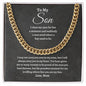 To My Son Cuban Link Chain - Love Mom