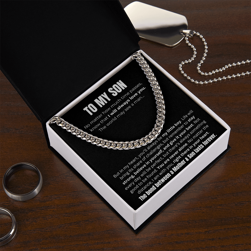 To My Son, The Bond Between A Mother & Son Cuban Link Chain