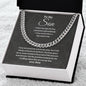 To My Son Cuban Link Chain - Love Mom