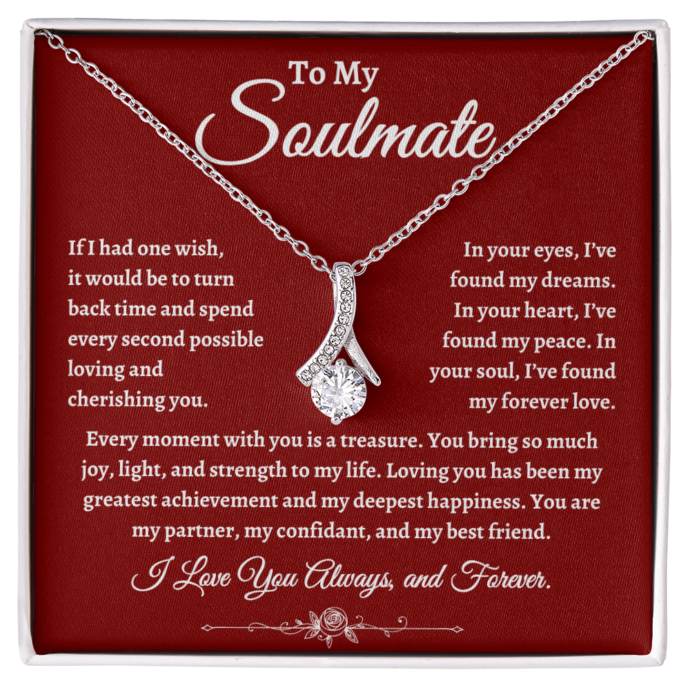 To My Soulmate, If I had one wish necklace, Valentine's Day for Wife, Soulmate, Significant Other