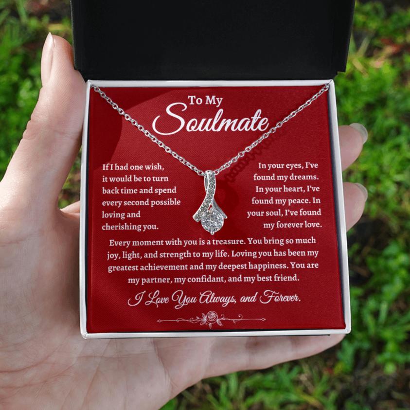 To My Soulmate, If I had one wish necklace, Valentine's Day for Wife, Soulmate, Significant Other