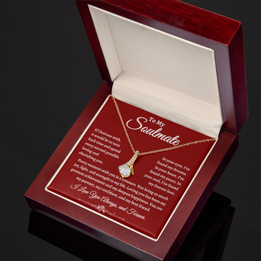 To My Soulmate, If I had one wish necklace, Valentine's Day for Wife, Soulmate, Significant Other