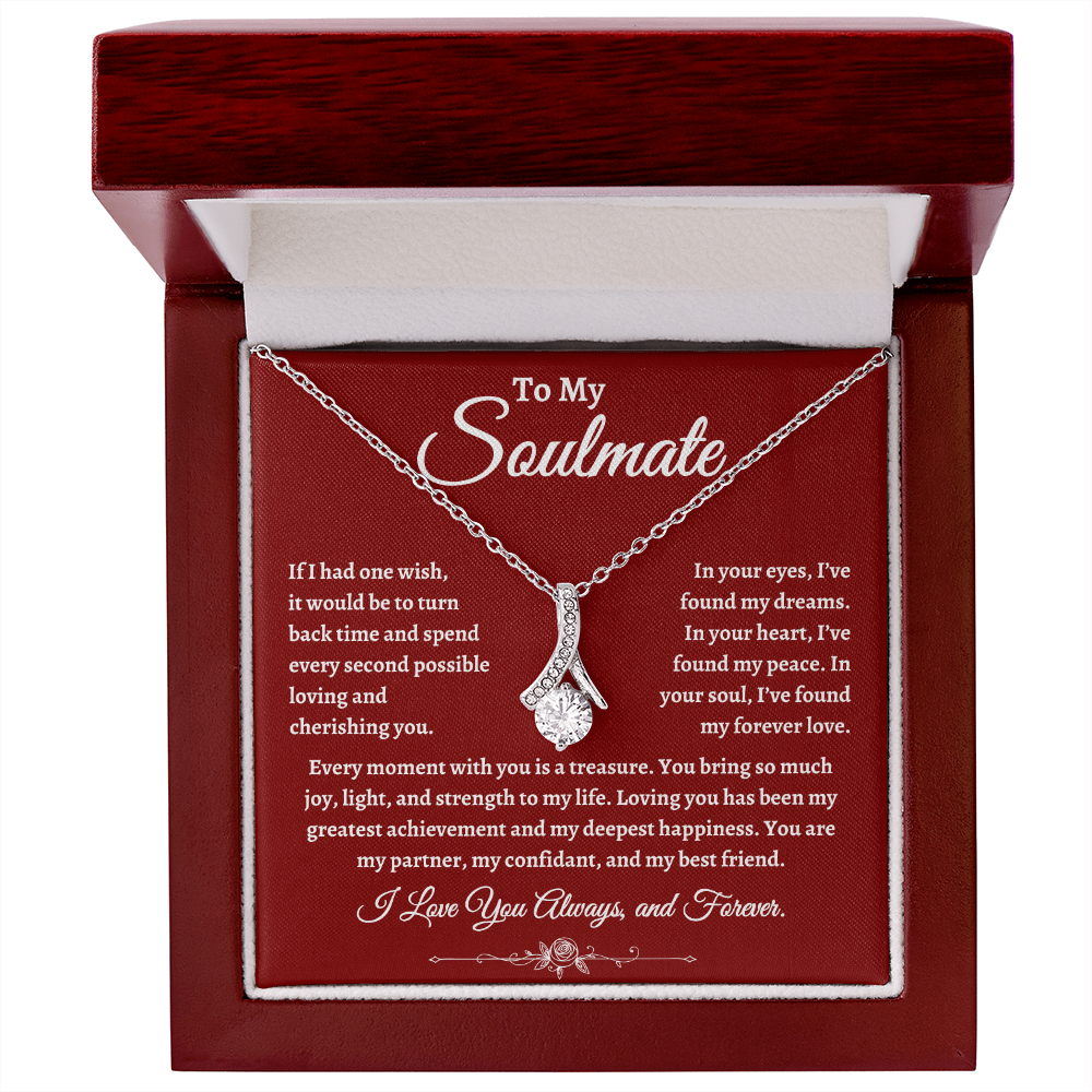 To My Soulmate, If I had one wish necklace, Valentine's Day for Wife, Soulmate, Significant Other