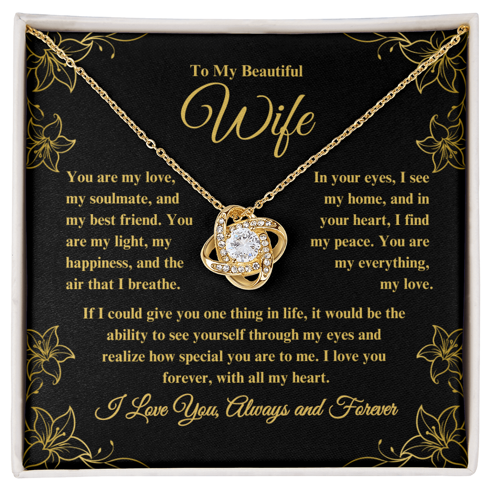 To My Beautiful Wife Love Knot Necklace - Always & Forever