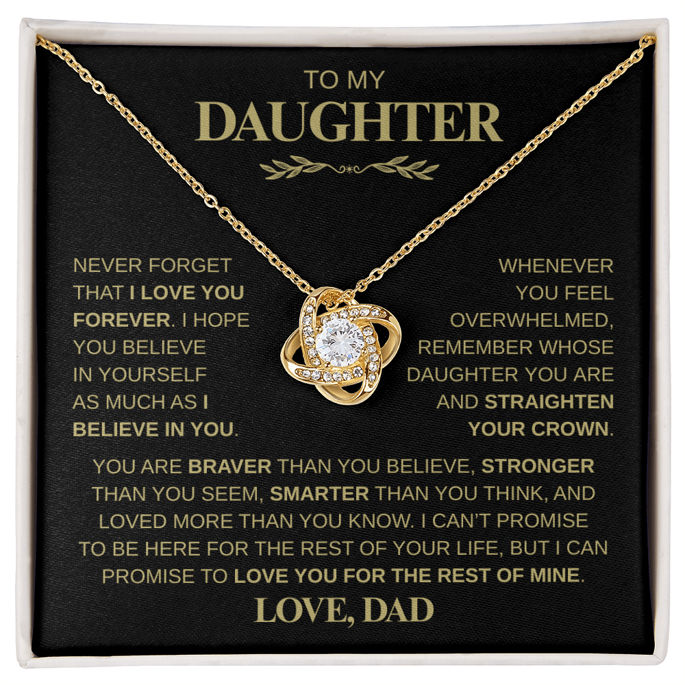 Beautiful Gift for Daughter From Dad "Never Forget That I Love You" Necklace