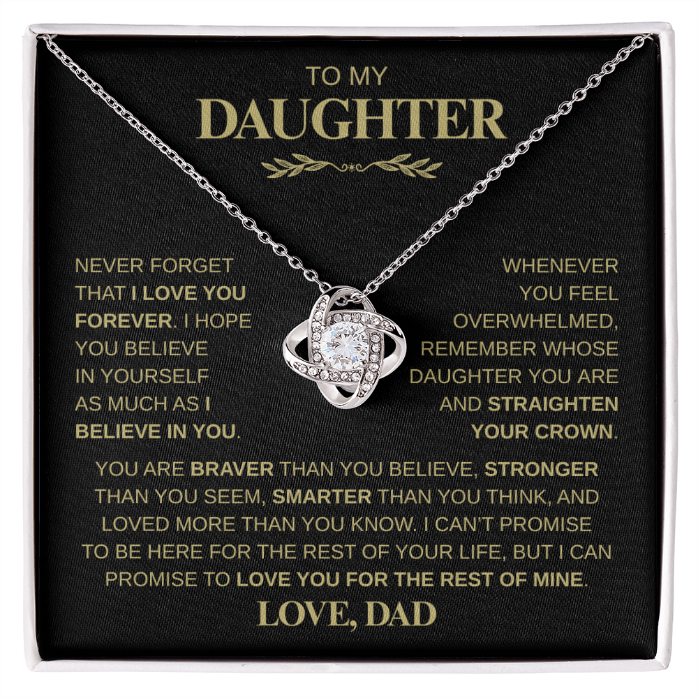 Beautiful Gift for Daughter From Dad "Never Forget That I Love You" Necklace